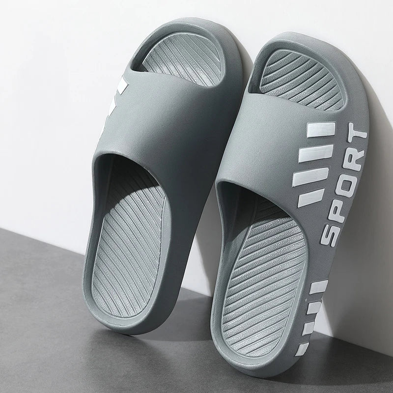 Summer Fashion Slippers For Men Indoor Outdoor Sandals Beach Flip Flop Thick Sole Male Slides Summer Non-Slip Men Shower Slipper