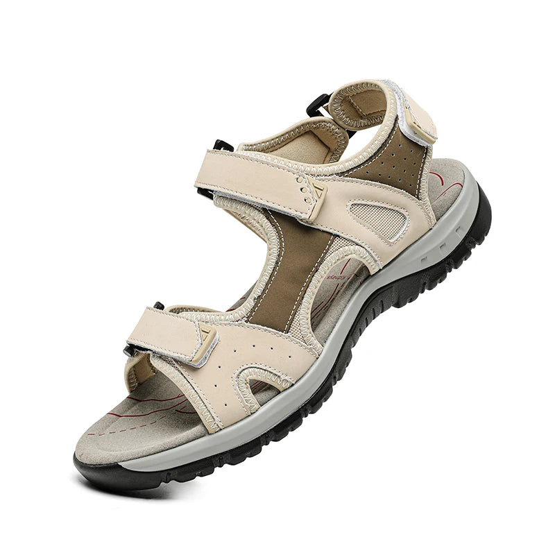 New Summer Leather Women's Sandals Fashion Design Breathable Women Casual Shoes Women Outdoor Beach Flat Sandals Big Size 42