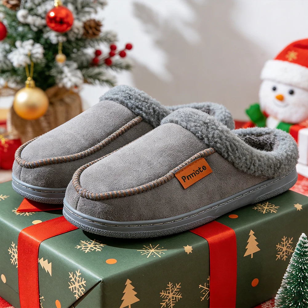 Home Slippers for Men Warm Soft TPR Cushion Durable Luxury Designer Indoor House Shoes High quality Winter