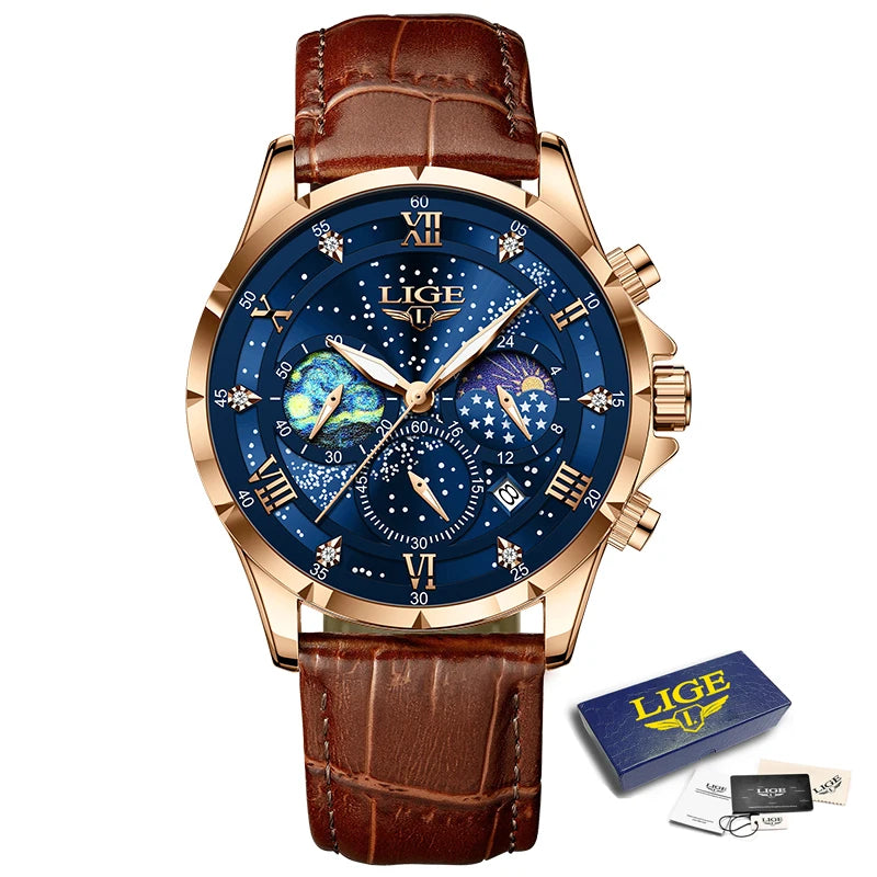 LIGE Top Brand Luxury Watches For Men Casual Business Quartz Mens Watch Fashion Waterproof Luminous Date Wristwatch Reloj Hombre