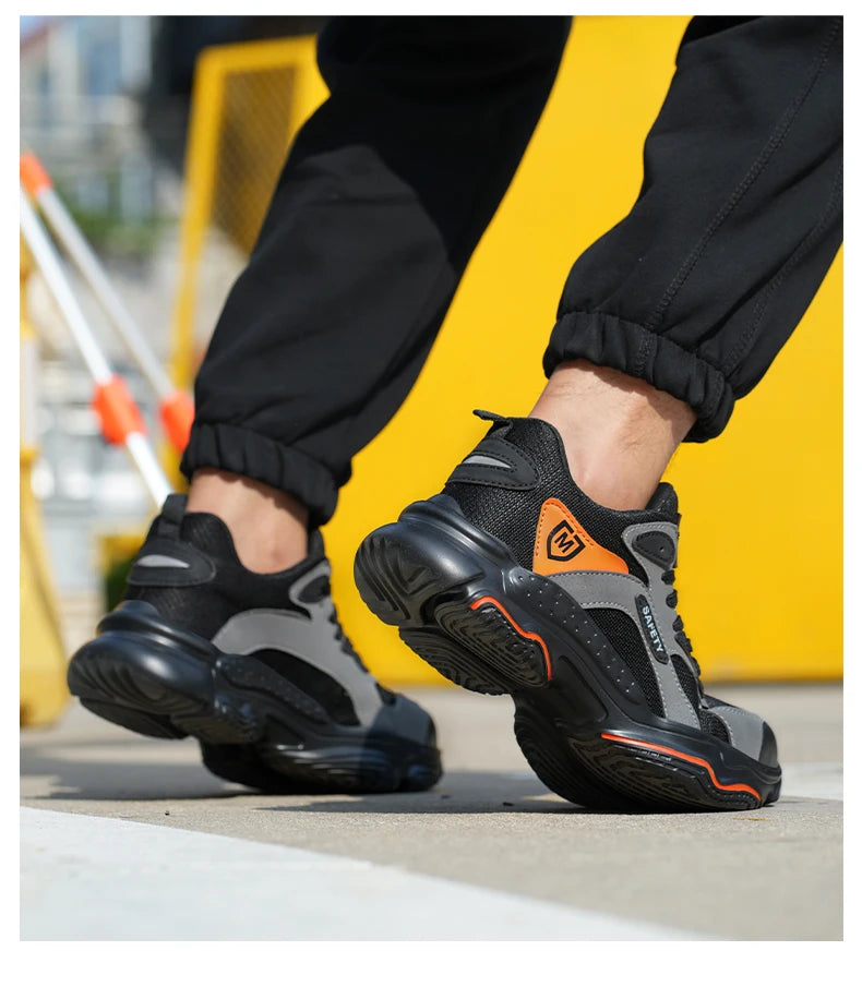 Work Sneakers for Men Safety Shoes Anti-smash Anti puncture Indestructible Shoes Breathable comfort Steel Toe Protection Shoes