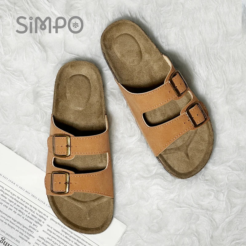 1 Pairs of Leather Sandal For Men And Women Beach Sandals 2025 Designer Men's Shoes Comfortable Slipper Original Brands Shoes
