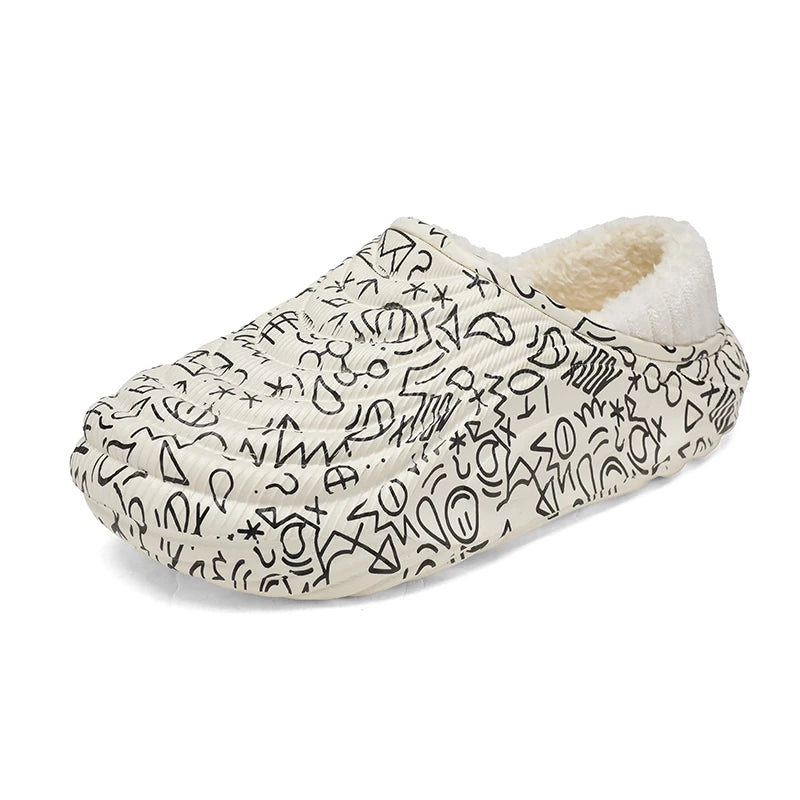 Men's Slippers Shoes for Men Unisex Warm Non-Slip Wear-resistant Thick Bottom Waterproof Add Cotton Heel Covering Fashion New