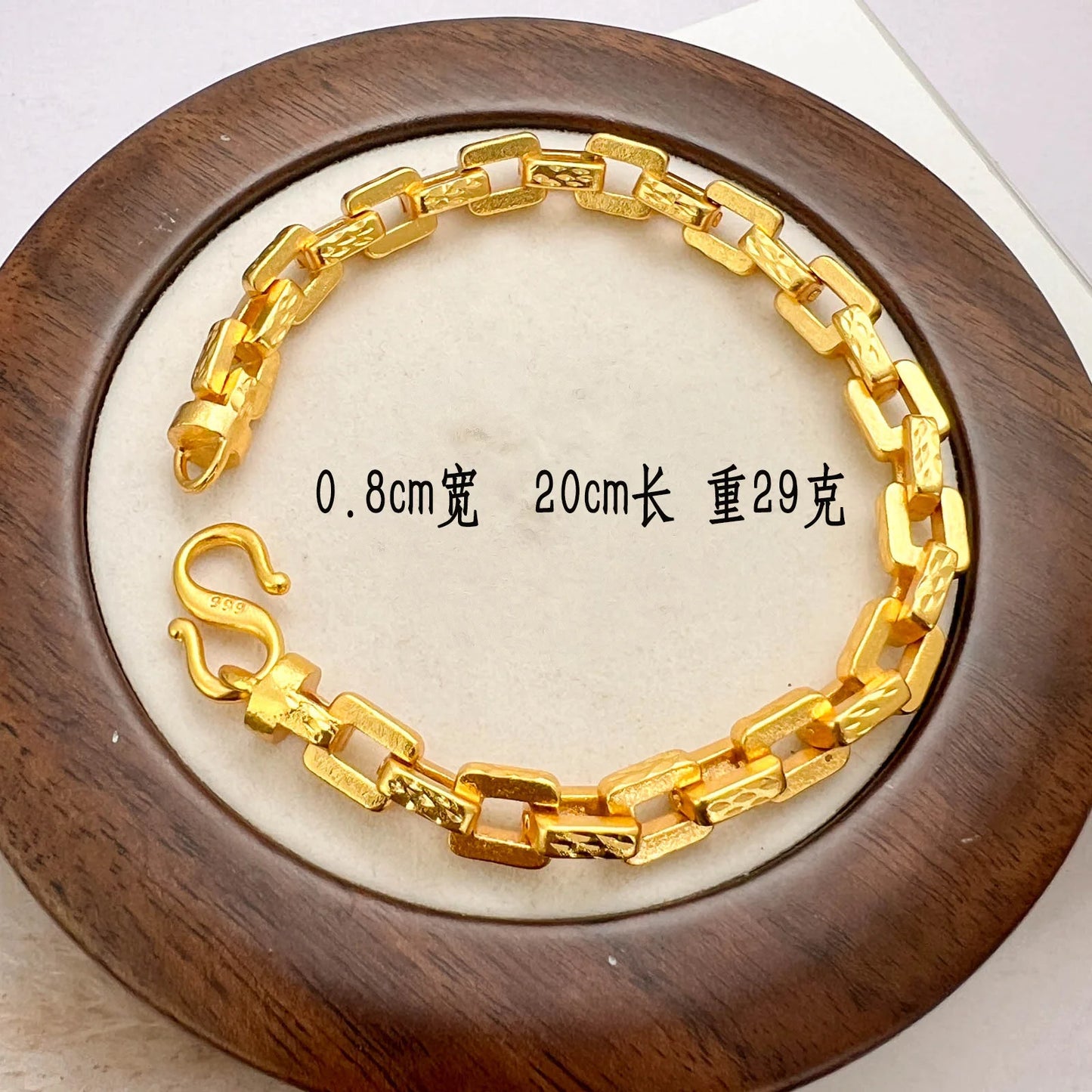 Luxurious 9999 24K real gold secret brand bracelet for men, square hand accessory, fashionable matching