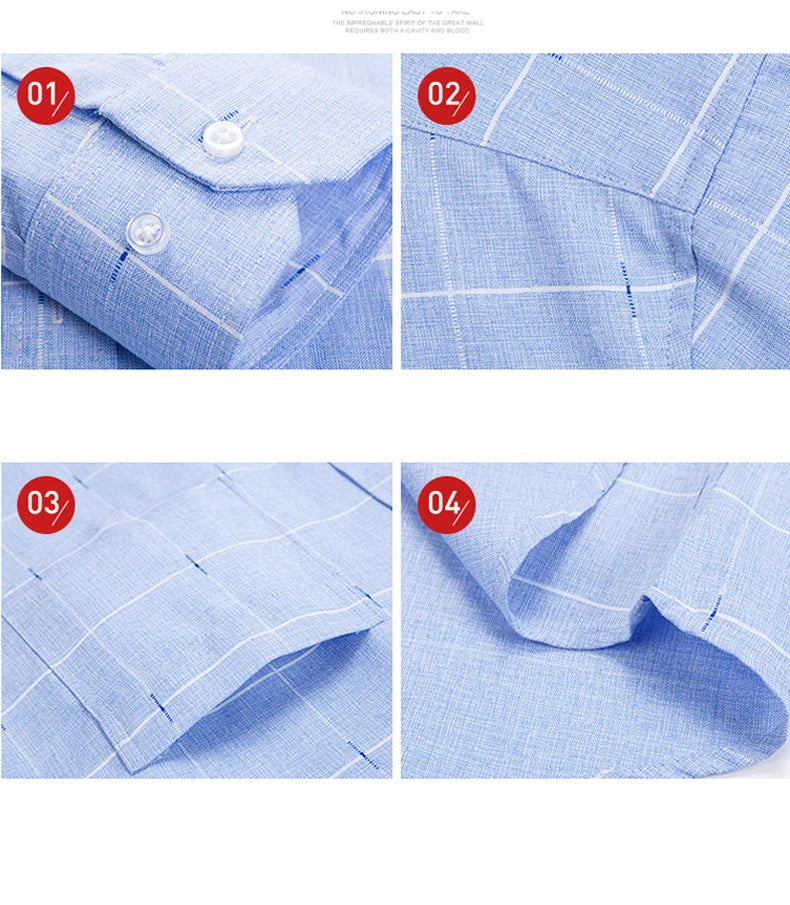 New Cotton High Quality Luxury Original Men's Long Sleeves Social Formal Elegant Shirts for Men Striped Casual Designer Clothes