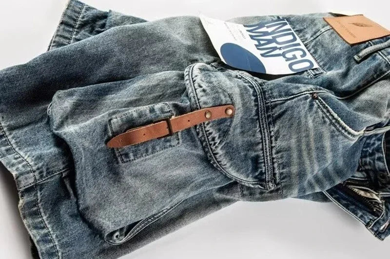 Men Ripped Jeans Shorts Y2K Streetwear Retro Trendy Straight Leg Mid Waist Denim Short Summer Designer Popular Original Pants