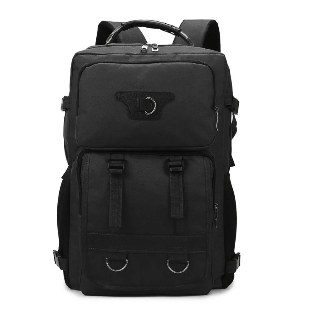 60L Men's Backpack Large Capacity Waterproof Travel Backpack Multi Buckle Wear-resistant Commuting Bag Hiking