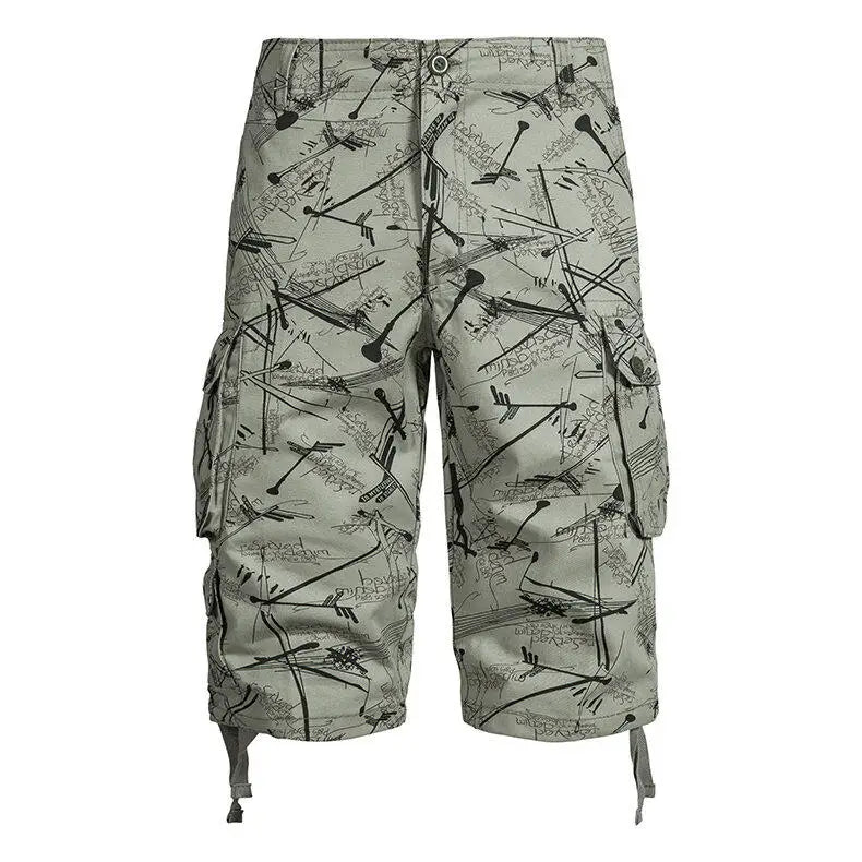Men's Workwear Shorts 2025 Summer New Fashion Versatile Casual Loose Shorts Outdoor Sports Beach Multi Pocket Shorts Size 29-44
