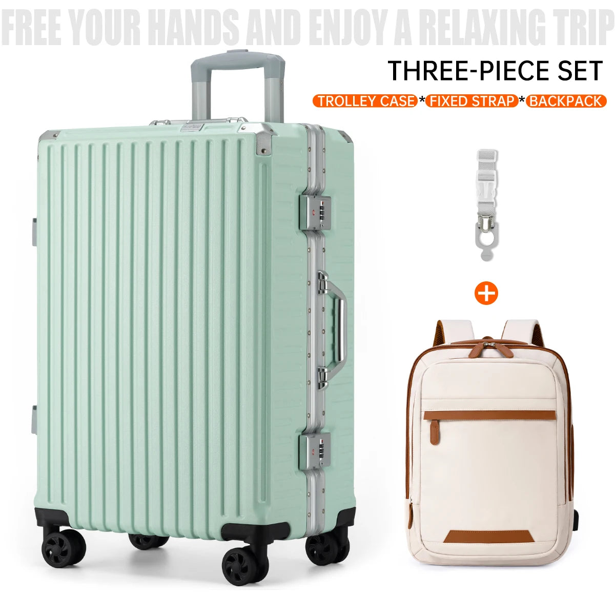 Trolley Luggage 20 24 26 28 Inch Aluminum Frame Rolling Luggage Case USB Travel Suitcase on Wheels Combination Lock Carry-On Luggage