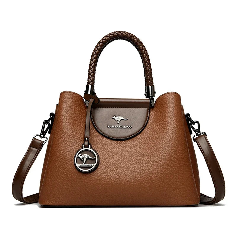 VANDERWAH 3 Layer Design Women's Handbags Luxury Designer Shoulder Crossbody Bags High Quality PU Leather Ladies Casual Tote Bag