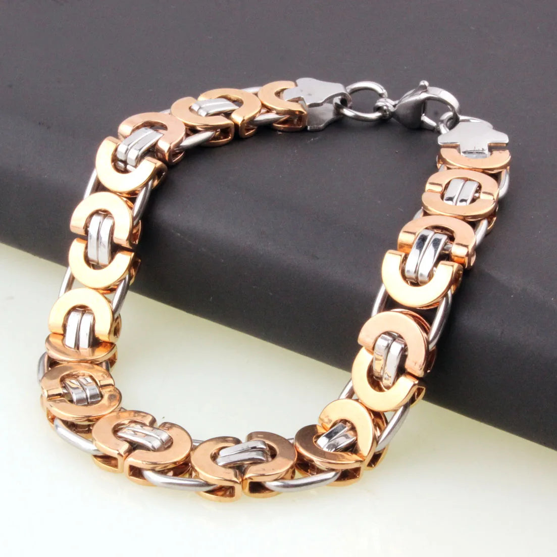 Factory Price! Fashion Men Bracelets Jewelry Punk Retro Byzantine Style Stainless Steel Bracelet Chains&Links Cool Party Gift