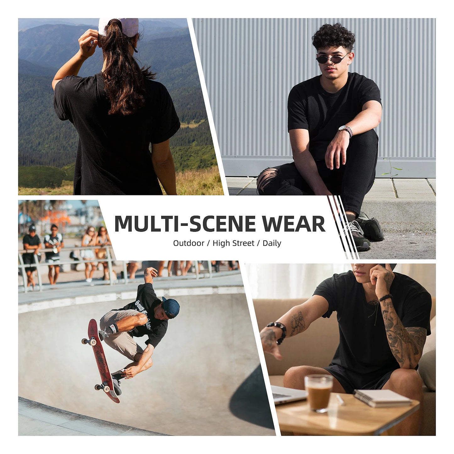 Men's T Shirt Pink-Panthers Drinking Washed T-Shirts Hippie Beach Tee Shirt Y2K Funny Design Casual Clothing Hot Sale