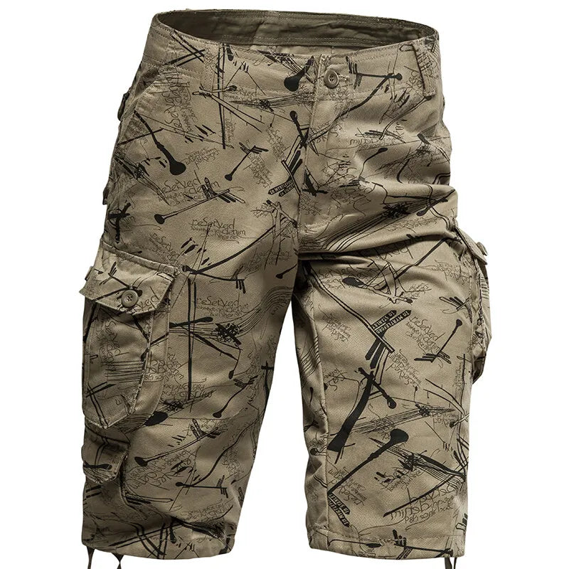 Men's Workwear Shorts 2025 Summer New Fashion Versatile Casual Loose Shorts Outdoor Sports Beach Multi Pocket Shorts Size 29-44