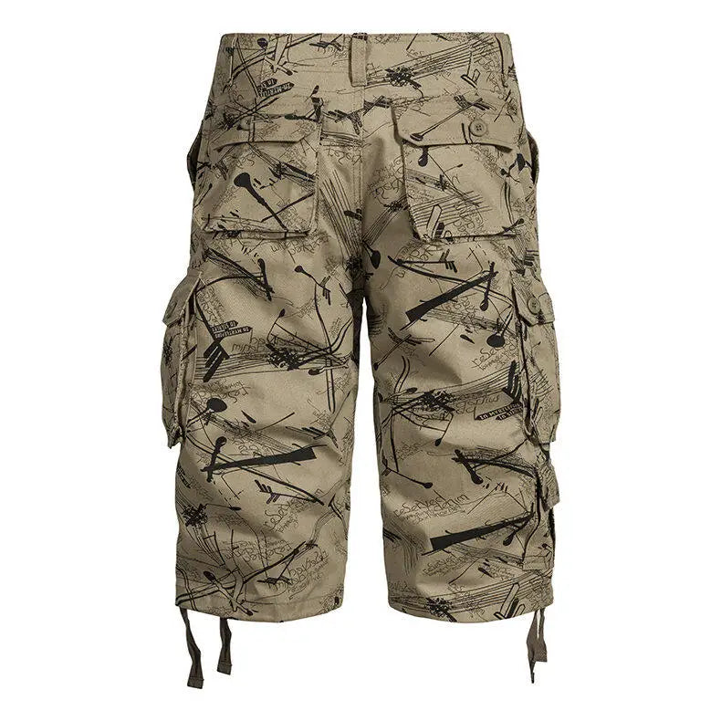 Men's Workwear Shorts 2025 Summer New Fashion Versatile Casual Loose Shorts Outdoor Sports Beach Multi Pocket Shorts Size 29-44