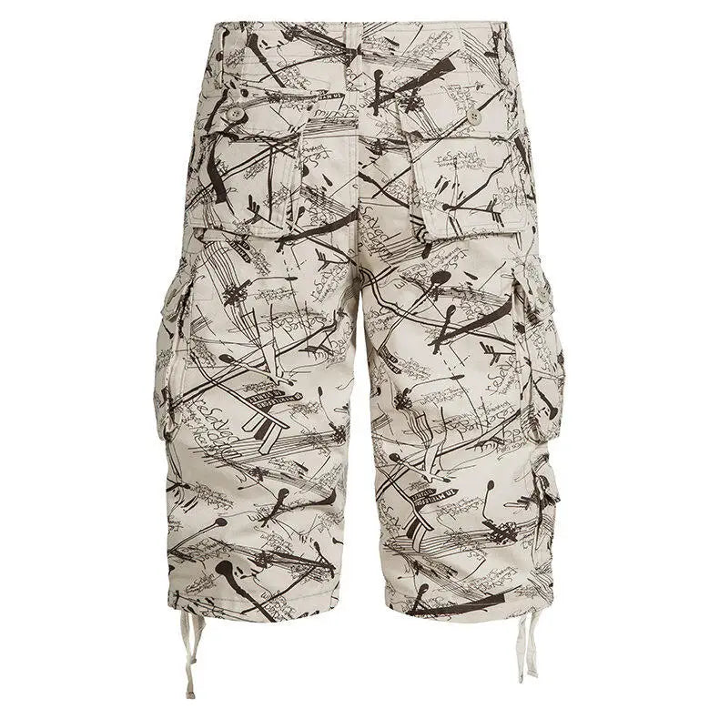 Men's Workwear Shorts 2025 Summer New Fashion Versatile Casual Loose Shorts Outdoor Sports Beach Multi Pocket Shorts Size 29-44