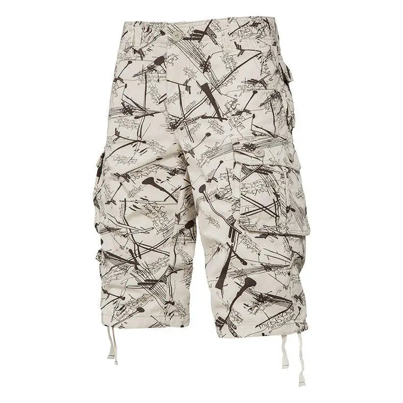 Men's Workwear Shorts 2025 Summer New Fashion Versatile Casual Loose Shorts Outdoor Sports Beach Multi Pocket Shorts Size 29-44