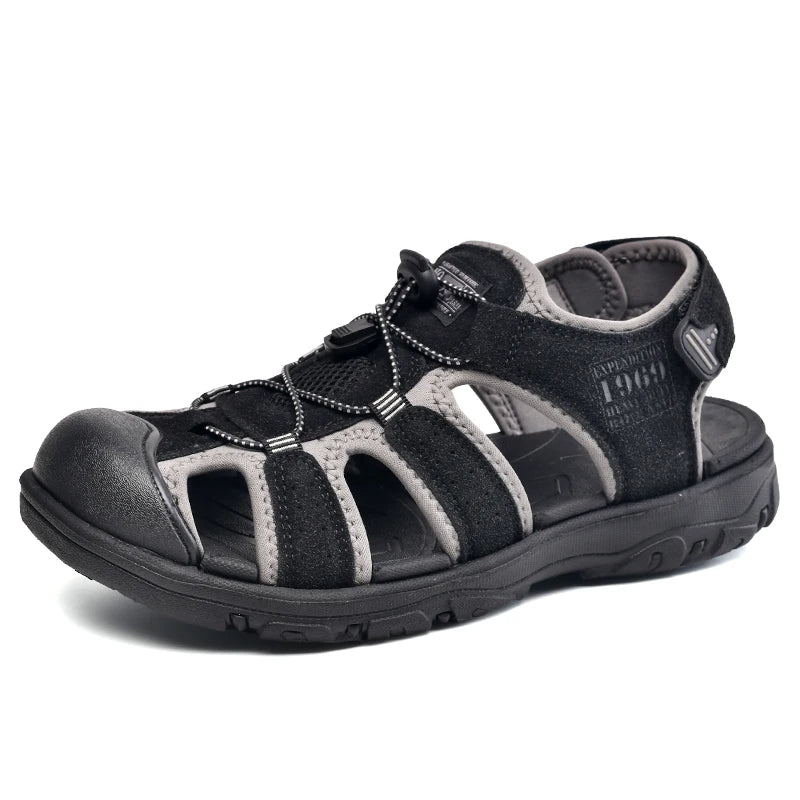 Men Sandals PU Leather Male Summer Shoes Outdoor Walking Beach Flat Sandals Shoes For Men Sneakers sandalias hombre