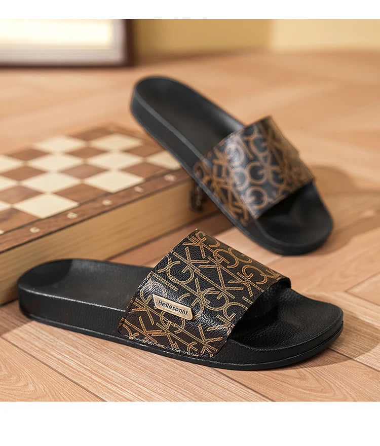 2025 Slippers Men's Trendy Korean Version Personalized Outdoor Wear Roman Soft-sole Seaside Casual Flip-flops Beach Shoes