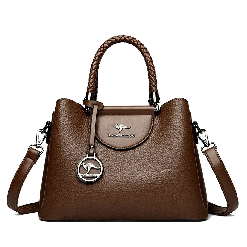 VANDERWAH 3 Layer Design Women's Handbags Luxury Designer Shoulder Crossbody Bags High Quality PU Leather Ladies Casual Tote Bag