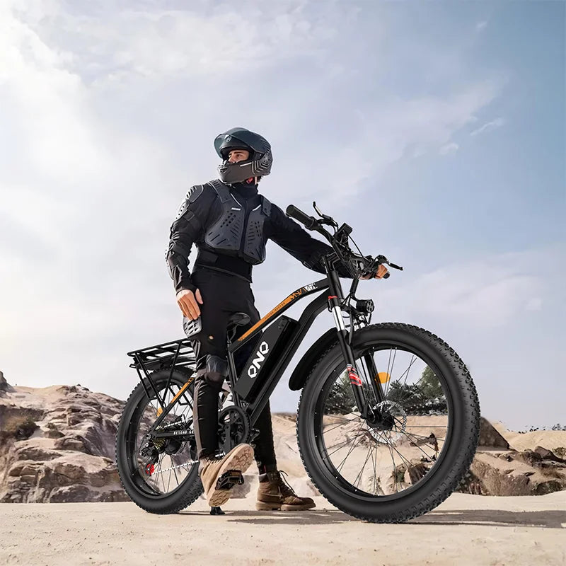 QNQ Electric Bike for Adults 1000W Electric Bicycle 48V 15AH E Bike 26" Fat Tire Mountain 31mph Dual Shock Absorber Ebike