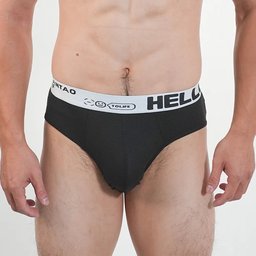 Mens Underwear Cotton Breathable Triangular Panty Fashion Sexy Slip U Underpants Hot Bikini Mid-Waist High Elasticity Men Briefs