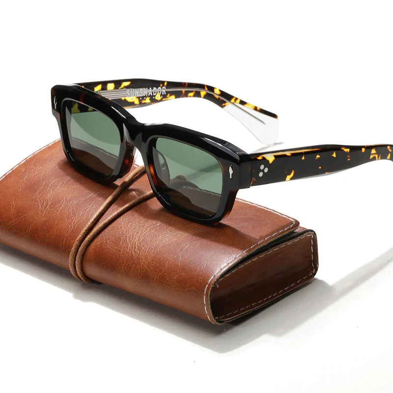 Luxury Designer Sunglasses for Men Acetate Handmade Top Quality Glasses Brand Original Women Outdoor Protection Sunshade Eyewear