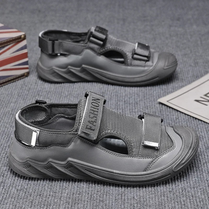 Men's Sandals Soft Bottom Summer Vacation Casual Beach Shoes Breathable Baotou Sandals
