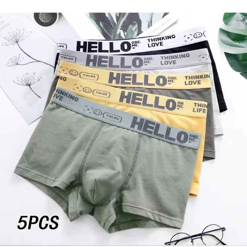 1-5PCS Men's underwear Breathable and comfortable quick drying elastic boxing shorts Men's underwear boxers