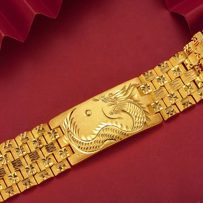 Fashionable imitation gold 2.8mm exquisite overbearing sun pattern all-star watch chain for boyfriend men's wedding decorations