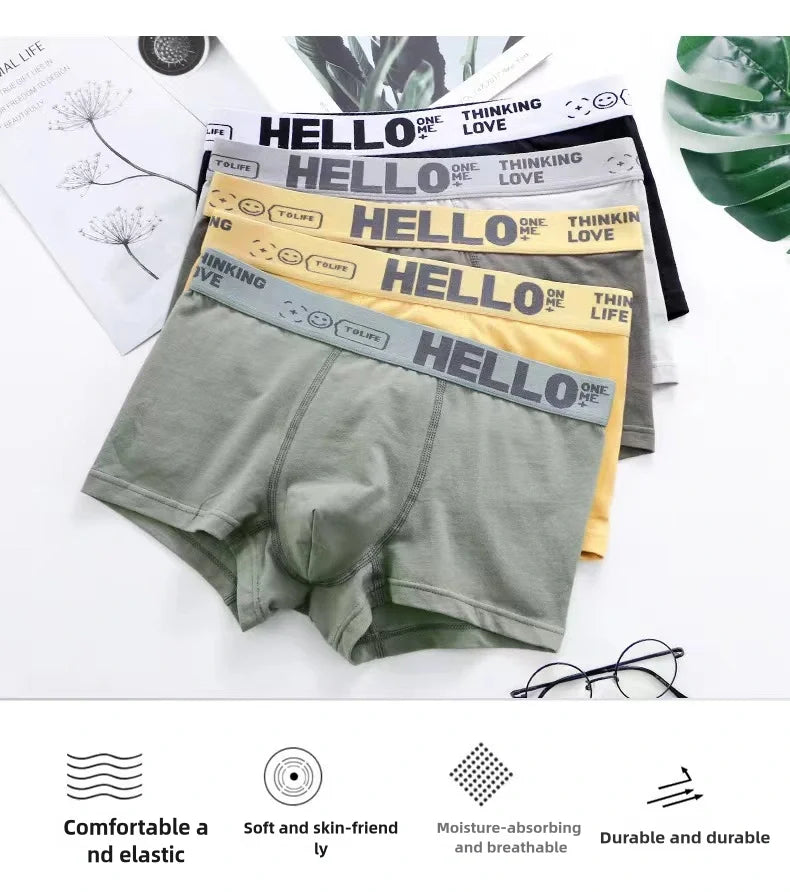 1-5PCS Men's underwear Breathable and comfortable quick drying elastic boxing shorts Men's underwear boxers