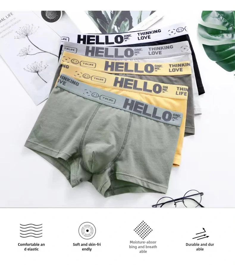 1-5PCS Men's underwear Breathable and comfortable quick drying elastic boxing shorts Men's underwear boxers