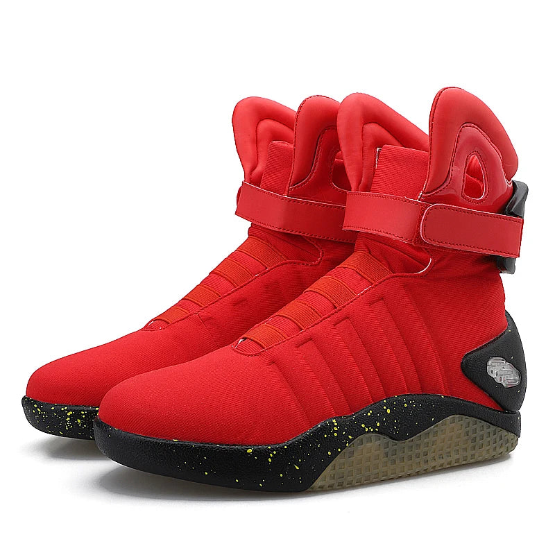 New Boots for Men,Women,USB Rechargeable Glowing Shoes Man Winter Boots Party Shoes Cool Soldier Boots Back to Future