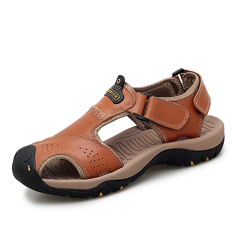 Men Sandals Summer New Large Size Outdoor Casual Beach Shoes Anti Slip Durable Breathable Toe Cover Sandals244
