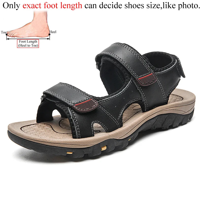 Genuine Leather Sandals For Men Outdoor Shoes Summer Beach Sandalias Hombre Verano Sandale Homme Big Size 47 48