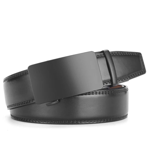 Automatic Ratchet Belt for Men - Men‘s Belts Original Real Genuine Leather Belt Cowhide for Pants Jeans - Micro Adjustable Belt