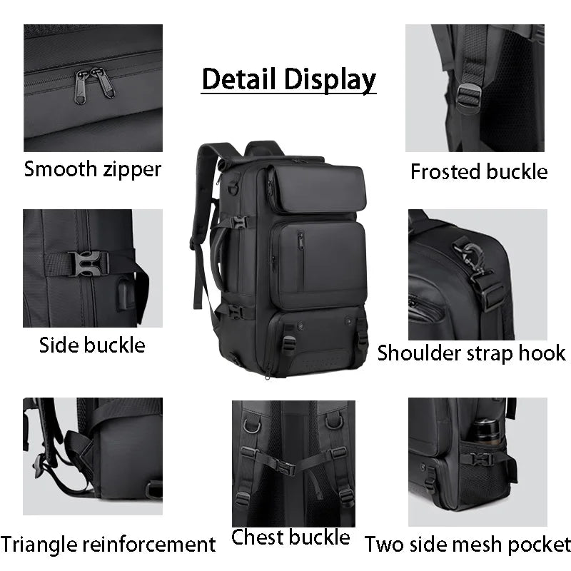 Travel bag, large capacity backpack, business travel, crossbody computer bag, independent shoe compartment, travel bag