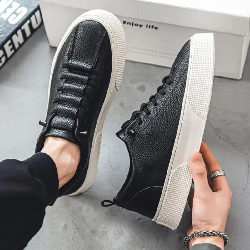 White Sneakers for Men  Fashion Casual Lace Up Round Toe Flat mens Running Sport Shoes Zapatillas Deportivas Hombre 2024