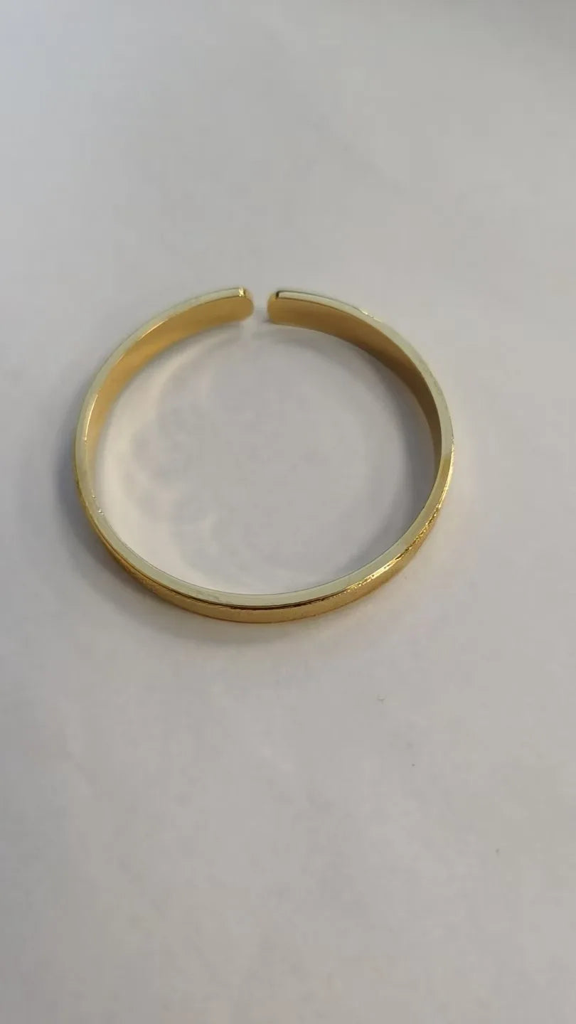 Vintage Matte Open Bangle for Men, 24K Gold, AU999 | Wide with distressed finish, authoritative ancient symbolism.