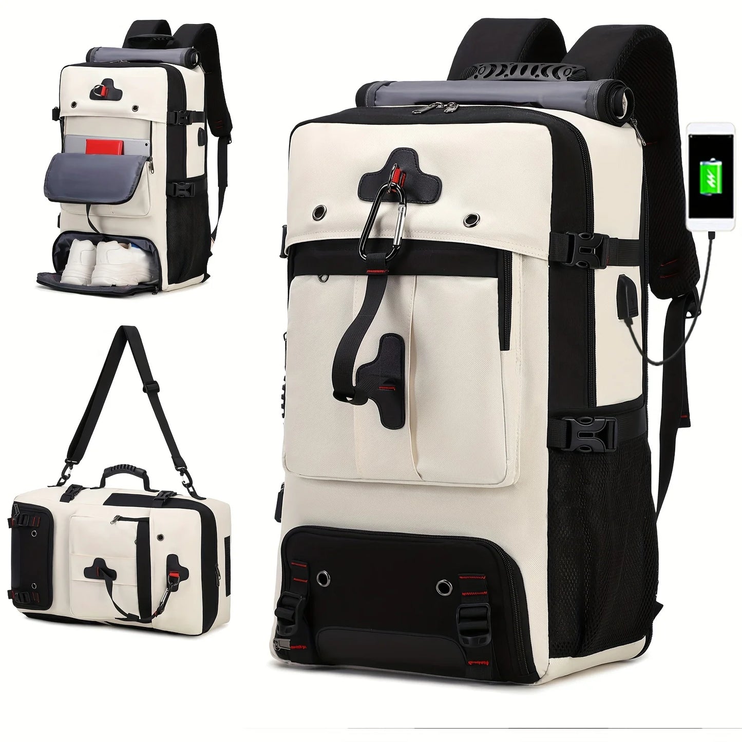 Travel Backpack for Men and Women Large Carry On Bag with Shoe Compartment Approved by Airlines 17Inch Laptop Backpack Gym Bag