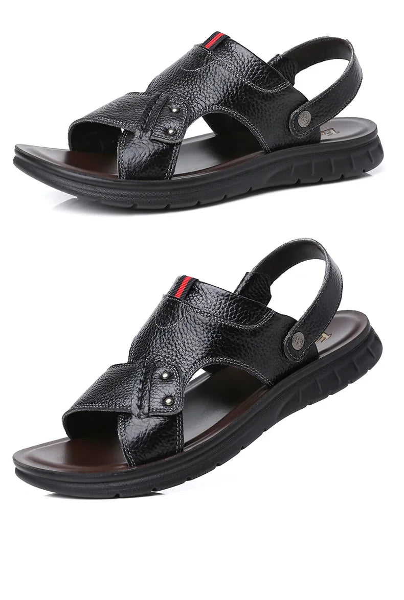 Men Sandals Summer Slippers New Beach Shoes Outdoor Non-slip Leather Sandals for Men