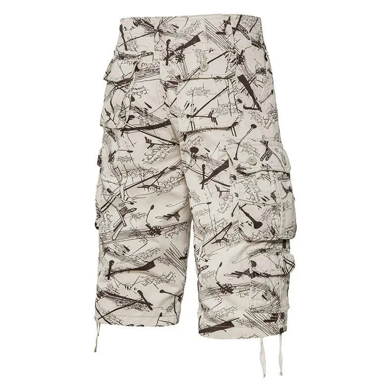 Men's Workwear Shorts 2025 Summer New Fashion Versatile Casual Loose Shorts Outdoor Sports Beach Multi Pocket Shorts Size 29-44
