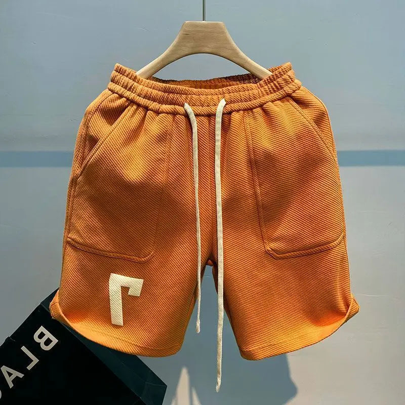 New Men's Shorts Retro Casual Beach Pants Popular Summer Fashion Trend High Street Sports Five-Point Medium Pants Casual Pants