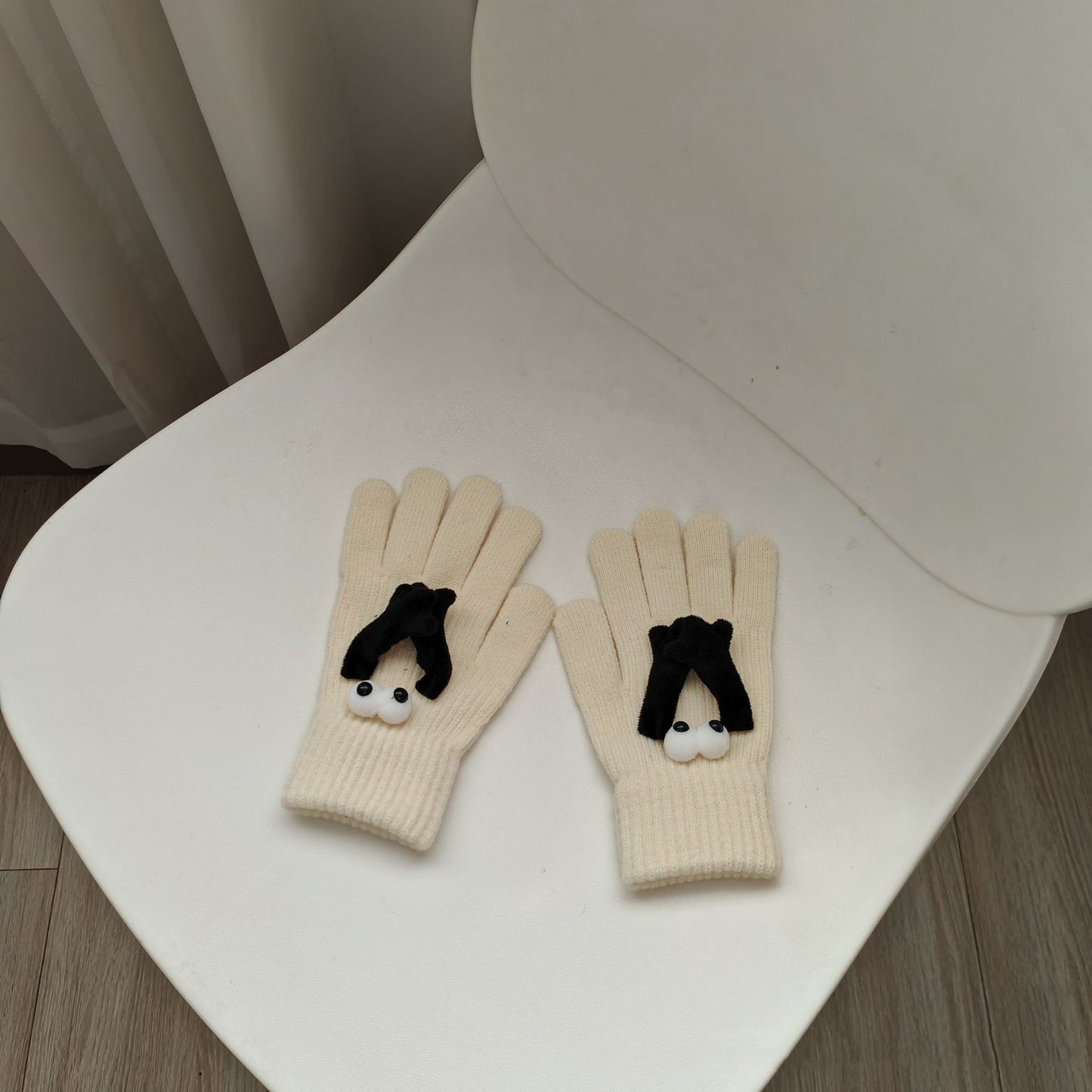 Plush Warm Five-finger Cute Hand Gloves