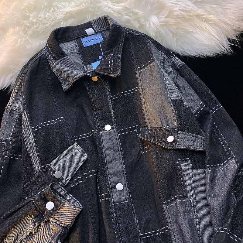 Black Denim Cardigan Jacket New Men And Women