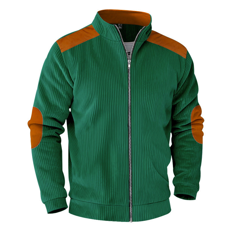 Retro Stand Collar Zipper Cardigan Casual Jacket For Men