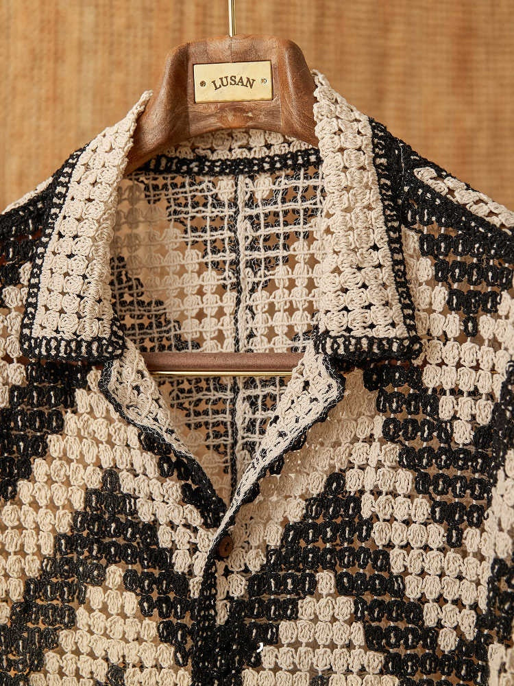 Beach Knitted Short-sleeved Cardigan Loose Casual Top