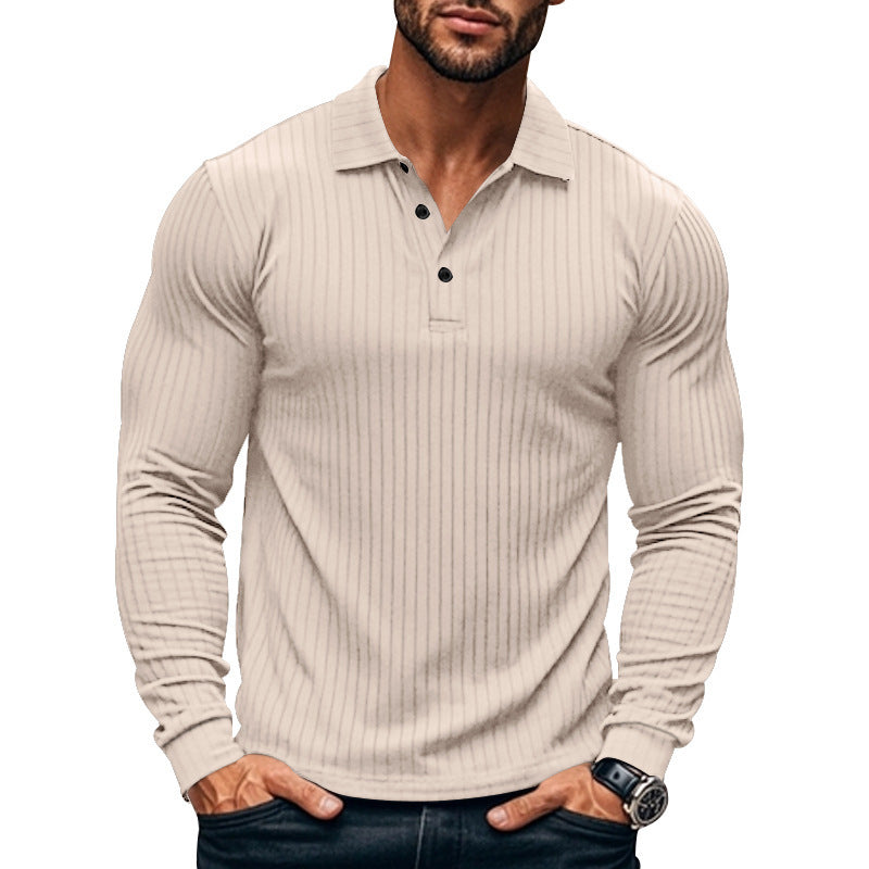 Men's Classic Casual American Lapel Button Long Sleeve