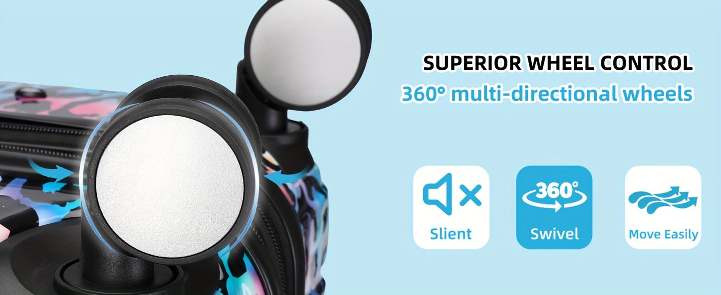 Luggage Sets 3 Piece, Hardside 20 IN Carry on Luggage Airline Approved PC+ABS Suitcase Set with Spinner Wheels TSA Lock, Lightweight Rolling Suitcase for Men and Women, Cheetah Print