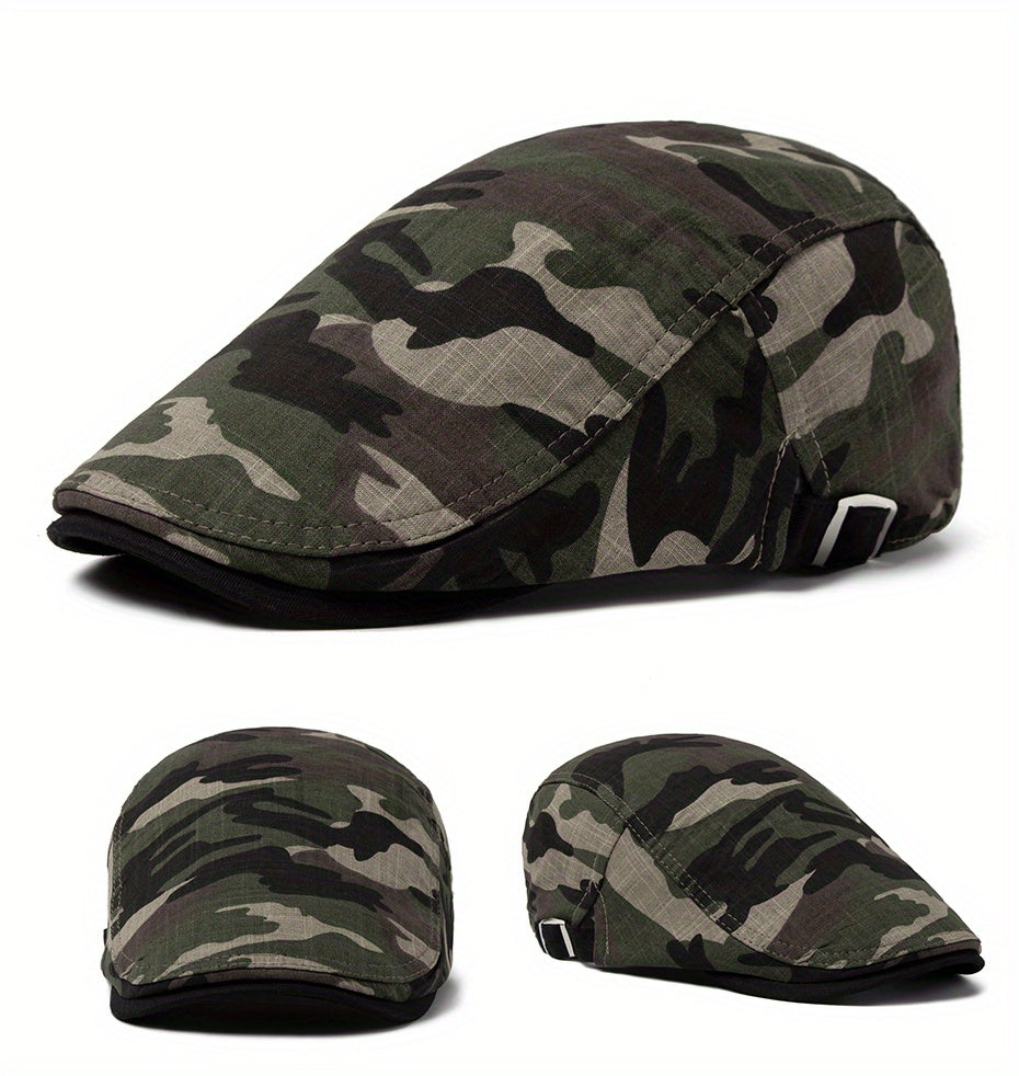 Fashionable Camouflage Beret for Men and Women - Soft, Lightweight Newsboy Cap for Spring, Summer, Autumn - Outdoor Casual Hat, Thin, Caps