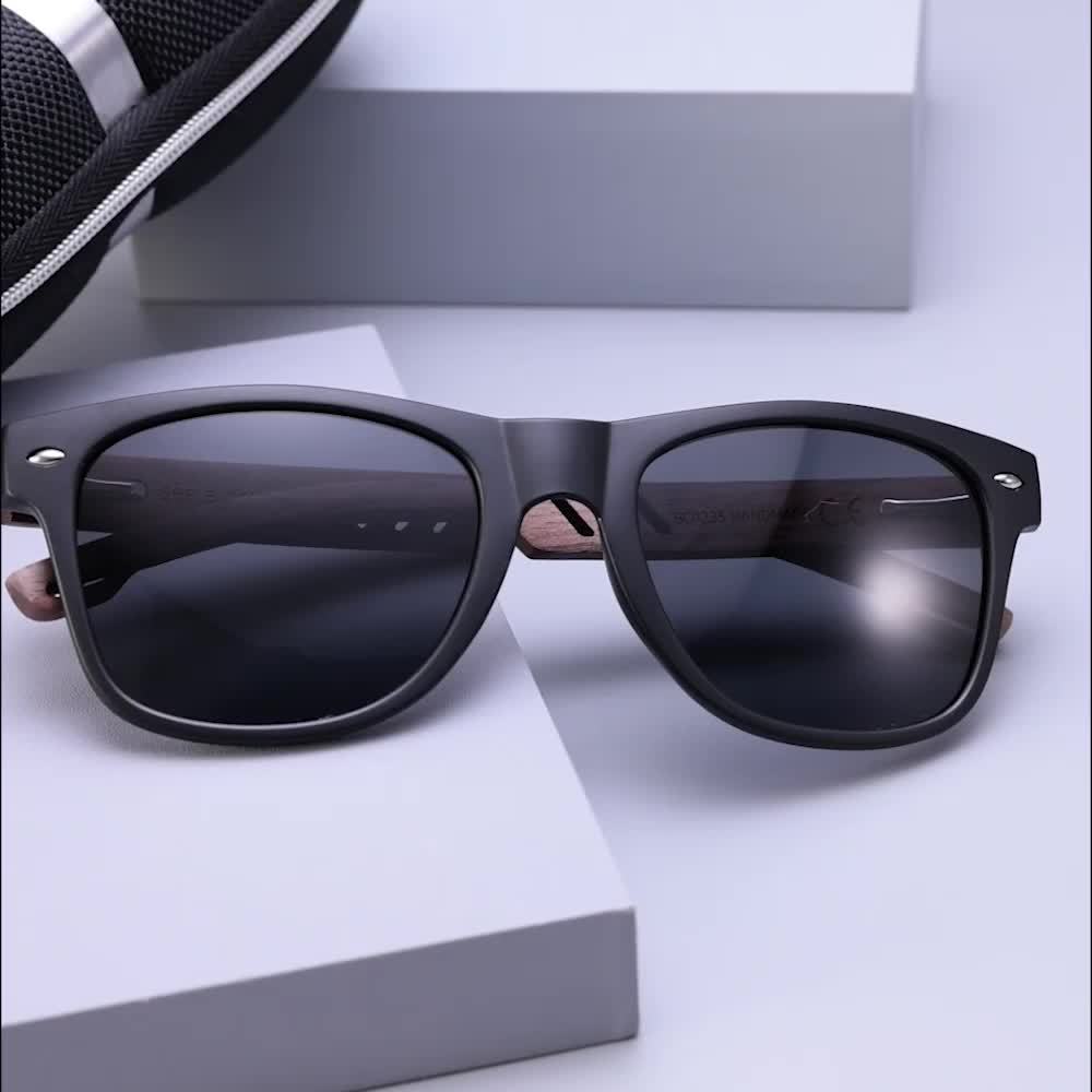 BARCUR, Classic Cool Wooden Temples Sunglasses, UV400 Polarized Sunglasses, For Men Women Holiday Outdoor Beach Vacation Travel Decors